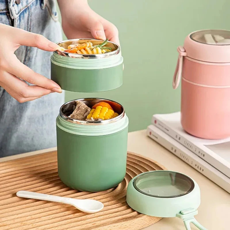 Thermo Essensbehälter aus Edelstahl (L) 530ml / (XL) 710ml – Isolierter Suppenbecher & Lunchbox | Auslaufsicher & Warmhaltefunktion