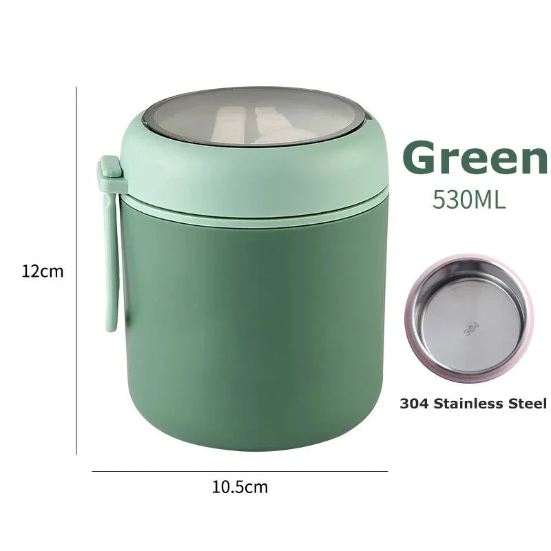 Thermo Essensbehälter aus Edelstahl (L) 530ml / (XL) 710ml – Isolierter Suppenbecher & Lunchbox | Auslaufsicher & Warmhaltefunktion